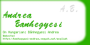 andrea banhegyesi business card